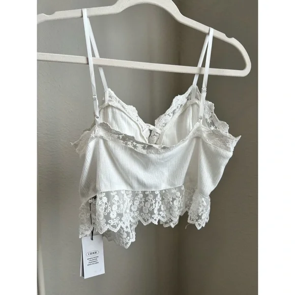 Cider Tie Front Lace Crop Top - Picture 5 of 6